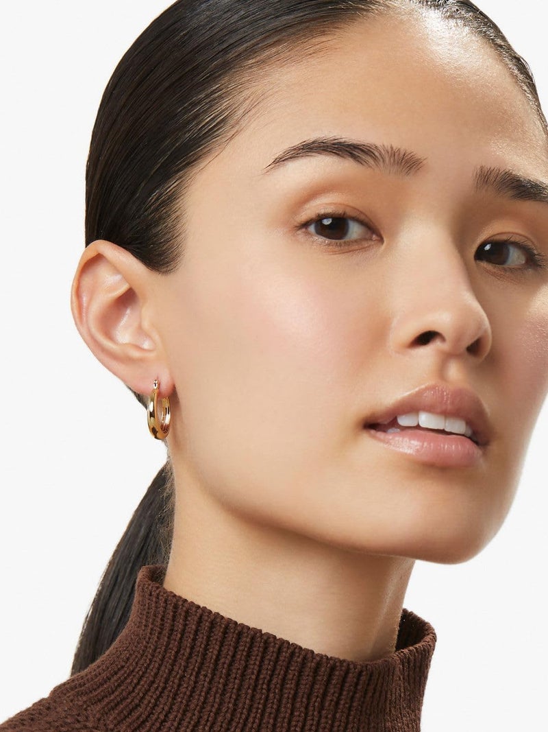 Tewiky Chunky Gold Hoop Earrings for Women, 14k Gold Plated Thick Triple Hoop Earrings Hypoallergenic Trendy Chunky Gold Hoops Earrings Dainty Jewelry Gifts for Women - Image 5